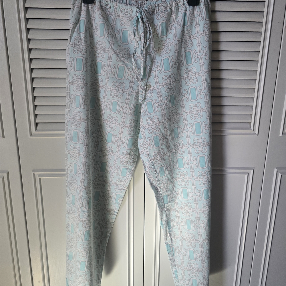 Mint Geometric Print Pajama Pants - Picture 5 of 8